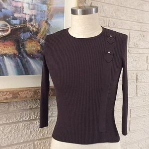 🌹No Tags Side Band Ribbed Knit Sweater